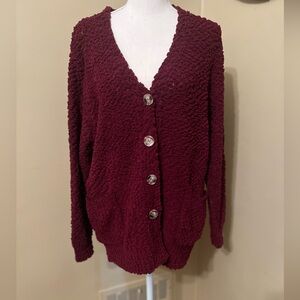Zenana Outfitters Deep Burgundy Cardigan